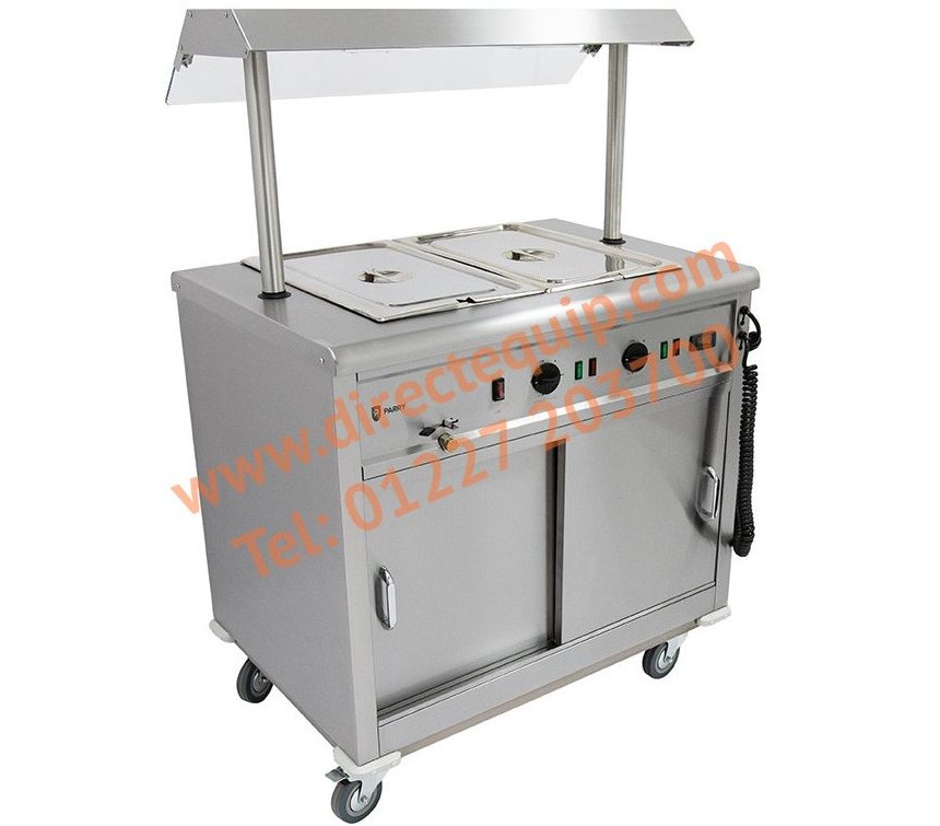 Parry Mobile Bain Marie Servery Heated Gantry W900mm Cap: 54 Plated Meals MSB9G